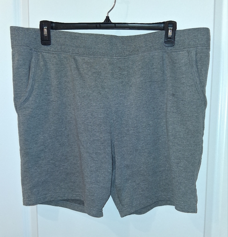 FREE COUNTRY Men's Gray Sweatshorts Athletic Shorts XXL Elastic Waist Pocket